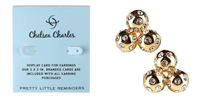 Pretty Little Reminders Earings - Crystal Cluster Studs - Gold